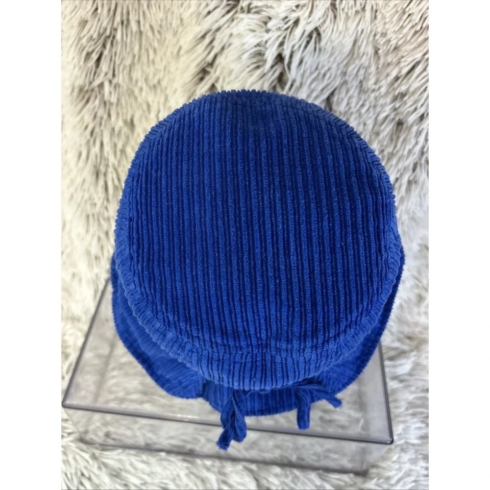 Colbalt Blue Black Reversible Bucket Hat‎ Tie 90's y2K Festival Sunbonnet Beach
